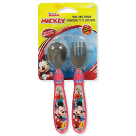 Disney Mickey Mouse 2-Piece Fork and Spoon Set - red/multi, one size